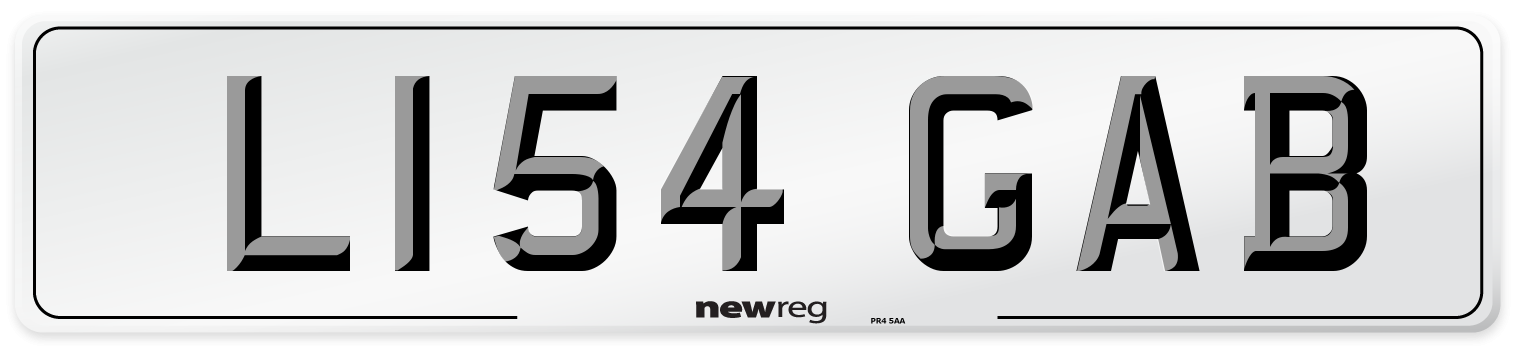 L154 GAB Number Plate from New Reg